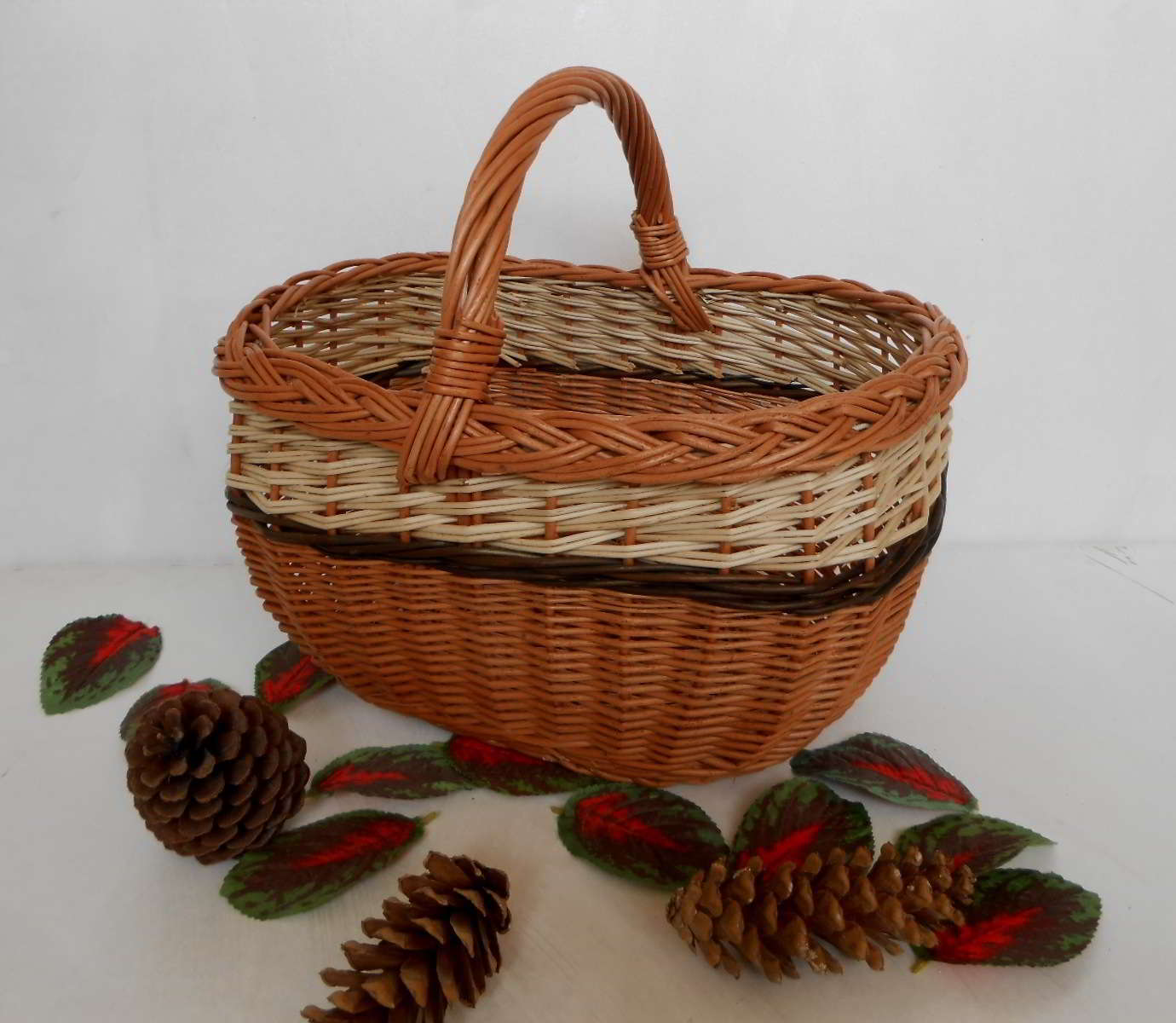 LEMCC Cestini in rattan intrecciato, 20 x 14 x 7 cm, rettangolare, cesto per frutta in vimini, mensole per organizzare e decorare per ingresso, tavolo da cucina, piano di lavoro